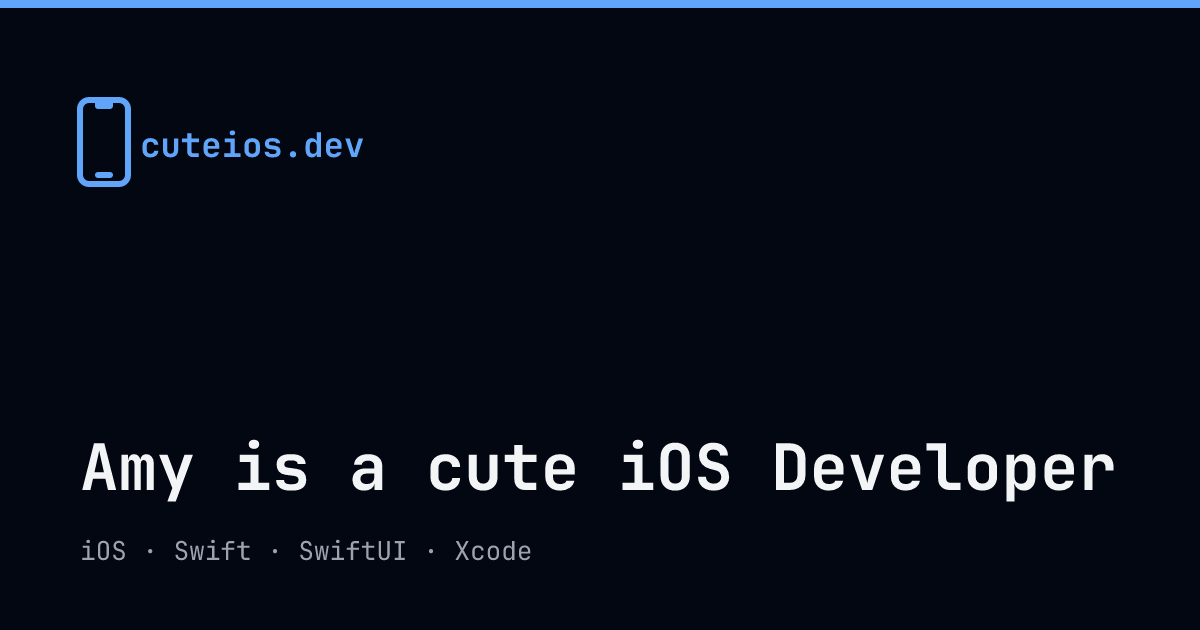 Amy is a cute iOS Developer